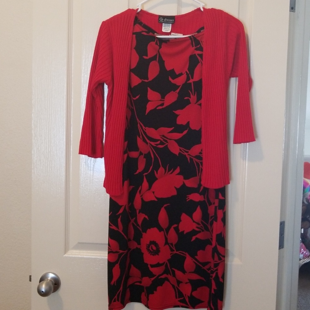 Beautiful dress with detached cardigan